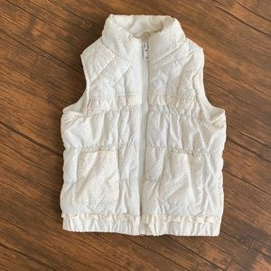 1989 PLACE White Toddler Puffy Vest Gold Polka Dots Size 3T